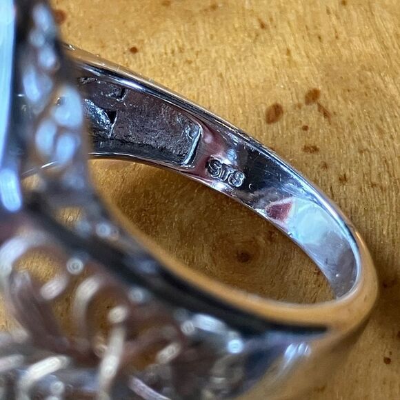 Tasmanian Stichtite Amethyst Sterling Silver Cocktail Ring - Picture 6 of 9